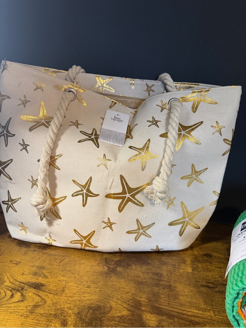 Star Fish Canvas Tote & Floral Beach Towel. NEW - Picture 6 of 7